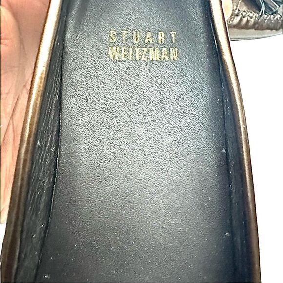 Stuart Weiztman Women’s Patent Tassel Loafer Bronze Metallic Size 6.5 Narrow - Picture 9 of 10